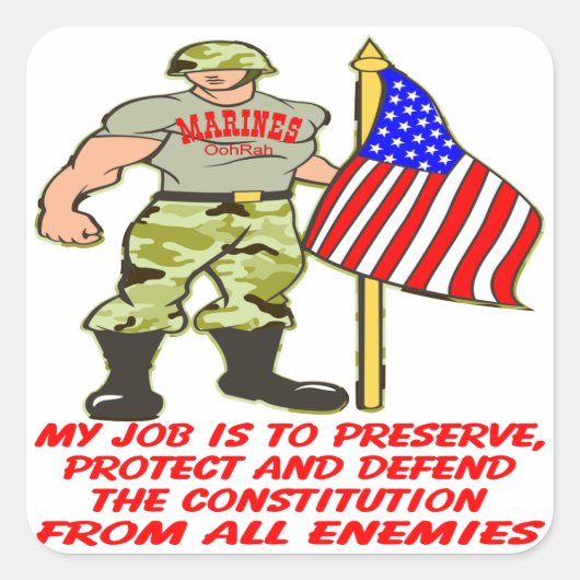 Het is mijn taak om de Grondwet te beschermen en t Vierkante Sticker (Voorkant)
