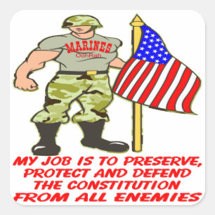 Het is mijn taak om de Grondwet te beschermen en t Vierkante Sticker