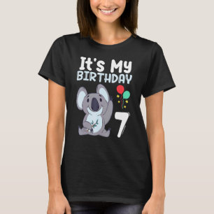 Het is mijn verjaardag 7 kinderfeestje thema koala t-shirt