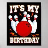 Het is mijn verjaardag Bowling Theme Party Poster (Voorkant)