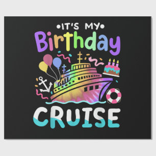 Het is mijn verjaardag Cruise Tie Dye Vakantie Rei Cadeaupapier