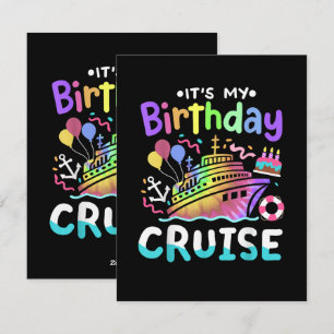 Het Is Mijn Verjaardag Cruise Tie Dye Vakantie Rei Feestdagenkaart