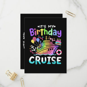 Het is mijn verjaardag Cruise Tie Dye Vakantie Tri Uitnodiging Briefkaart