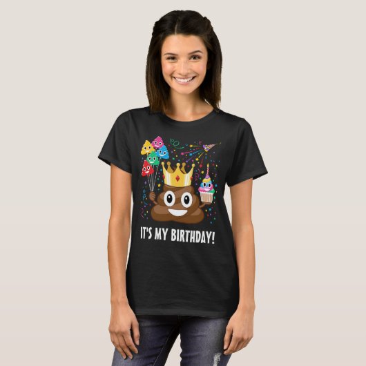 Het is Mijn Verjaardag Grappige Poep [aangepaste t T-shirt (Voorkant volledig)
