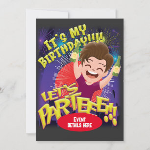 Het is mijn verjaardag - Laten we feesten! uitnodi Kaart