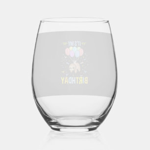 Het is mijn verjaardag Luiaard T-shirt Wijnglas Zonder Voet