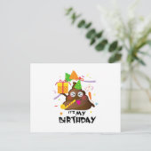 Het is mijn verjaardag poep emoji kinder meisje pa uitnodiging briefkaart (Staand voorkant)