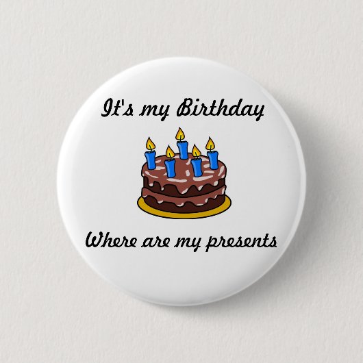 Het is mijn verjaardag ronde button 5,7 cm (Voorkant)