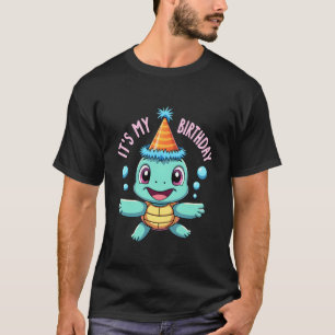 Het is mijn verjaardag Schattige zeeschildpad Ocea T-shirt