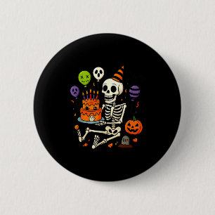 Het is mijn verjaardag Skelet Fijne Halloween-fees Ronde Button 5,7 Cm