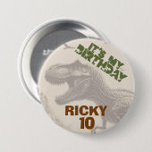 Het is mijn verjaardag T-rex dinosaurus Ronde Button 7,6 Cm (Voorkant /achterkant)