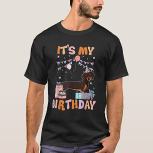 Het is mijn verjaardag teckel hond grappig verjaar t-shirt