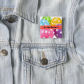 Het is mijn verjaardag vierkante button 5,1 cm (In situ)