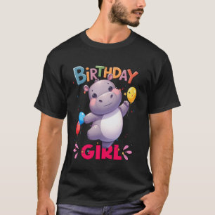 Het is mijn verjaardag voor meisjes nijlpaard scha t-shirt