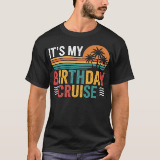 Het Is Mijn Verjaardagscruise Retro Tropische Zons T-shirt
