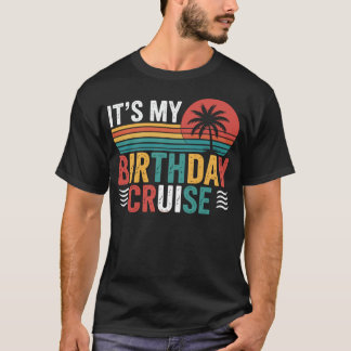 Het Is Mijn Verjaardagscruise Retro Zonsondergang T-shirt
