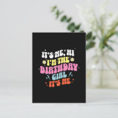 Het is mijn verjaardagsfeestje meisjes briefkaart (Staand voorkant)