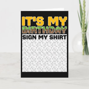 Het is mijn verjaardagsteken mijn shirt pixel spel kaart