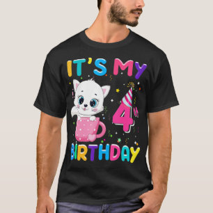 Het is mijn vierde verjaardag van het meisje van d t-shirt