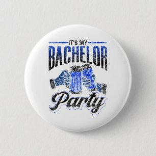 Het is mijn vrijgezellenfeest bruid bruidegom team ronde button 5,7 cm