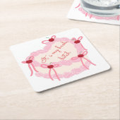 Het is mijn vrijgezellenfeest | Coquette Cake Brui Vierkante Kartonnen Onderzetter (Schuin)