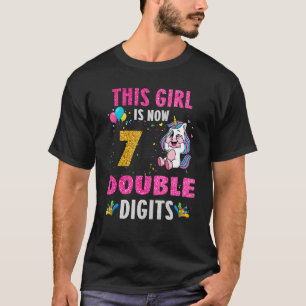 Het is mijn zevende verjaardag dit meisje is nu 7  t-shirt