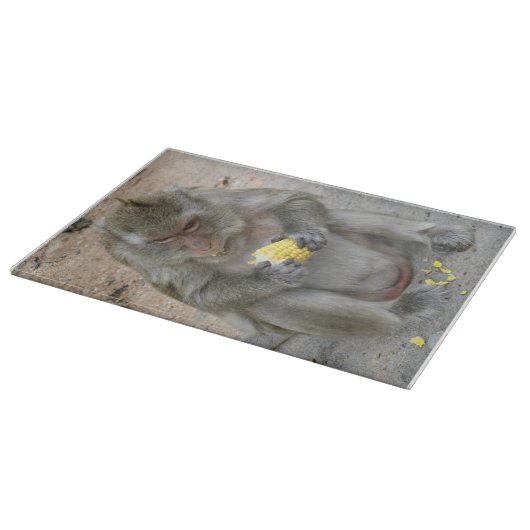 Het is Mine! .. Wild Thai Macaque Monkey Snijplank (Hoek)