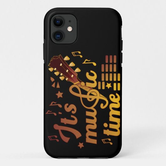 Het is muziektijd, gouden gitaar musical Case-Mate iPhone case (Achterkant)