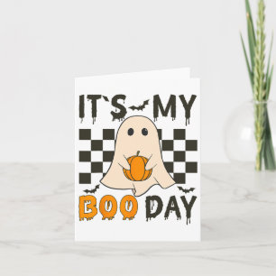 Het is My Boo Day Schattige Halloween Birthday Fun Kaart