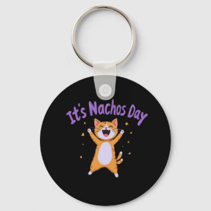 Het is Nacho's Day Schattigee Cat Humor voor katte Sleutelhanger