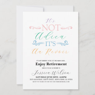 Het is niet Adieu Het is Au Revoir Retirement Part Kaart
