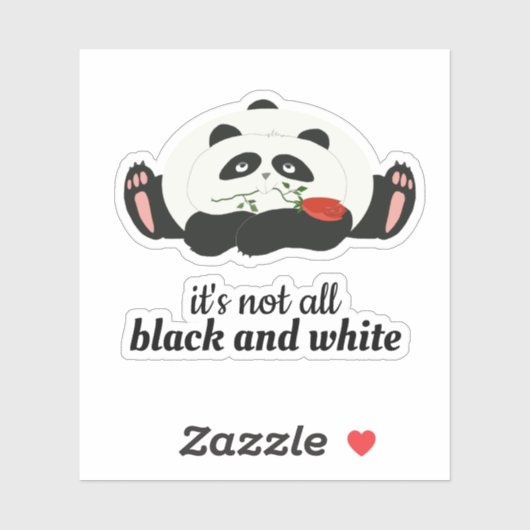 Het is niet allemaal zwart-wit, Schattigee Panda Q Sticker (Vel)