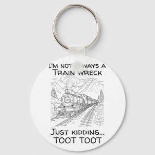 Het is niet altijd een treinwrak, gewoon een grapj sleutelhanger