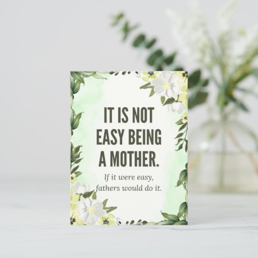 "Het is niet gemakkelijk om moeder te zijn" - The Briefkaart (Staand voorkant)