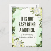 "Het is niet gemakkelijk om moeder te zijn" - The Briefkaart (Voorkant / Achterkant)