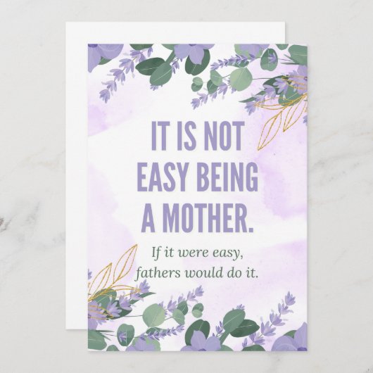 "Het is niet gemakkelijk om moeder te zijn" - The Kaart (Voorkant / Achterkant)
