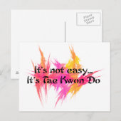 Het is niet gemakkelijk - Taekwondo (roze) Briefkaart (Voorkant / Achterkant)