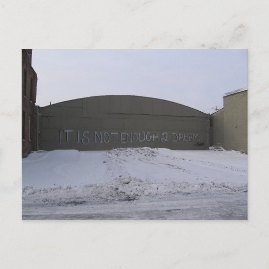 het is niet genoeg 2 droom briefkaart (Voorkant)