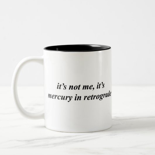 Het is niet ik, het is kwik in Retrograde Tweekleurige Koffiemok (Links)
