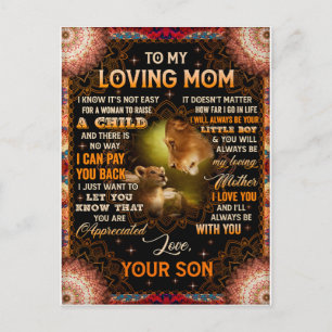 Het is niet makkelijk voor een vrouw om een kind n briefkaart