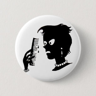 Het is niet mijn haar - het is de kam ronde button 5,7 cm