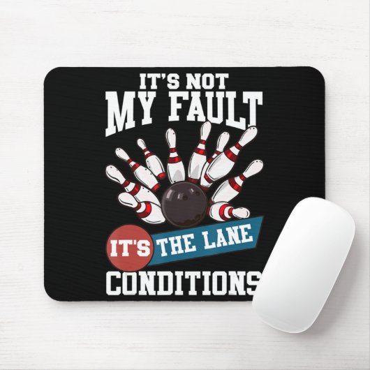 Het is niet m'n fault Lane Conditions Fun Bowling Muismat (Met muis)