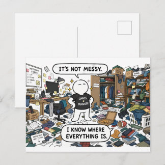 Het Is Niet Rommelig, Ik Weet Waar Alles Is – Grap Briefkaart