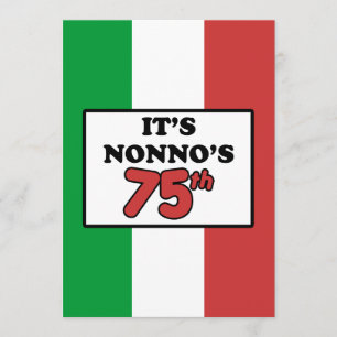 Het is Nonno's 75e verjaardag Italiaanse vlag Invi Kaart