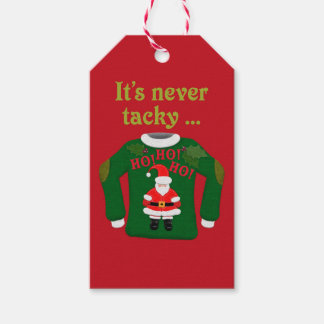 Het is nooit kitscherig schattige kerststicker cadeaulabel