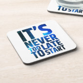 Het is nooit te laat om te beginnen bier onderzetter (Linkerzijde)