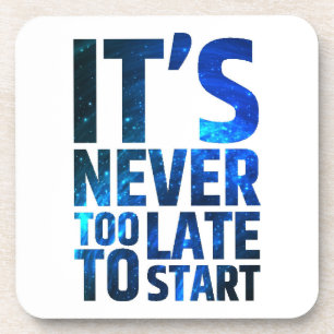 Het is nooit te laat om te beginnen bier onderzetter