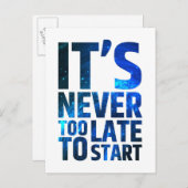 Het is nooit te laat om te beginnen briefkaart (Voorkant / Achterkant)