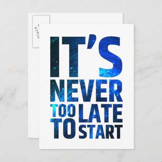 Het is nooit te laat om te beginnen briefkaart (Voorkant / Achterkant)