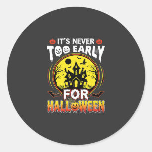 Het is nooit te vroeg voor een Halloween-spookhuis Ronde Sticker